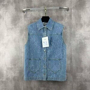 🚩steal authentic CHANEL Blue Denim Textured Vest